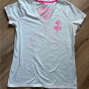 Under Armour White and Pink Short Sleeve Tee